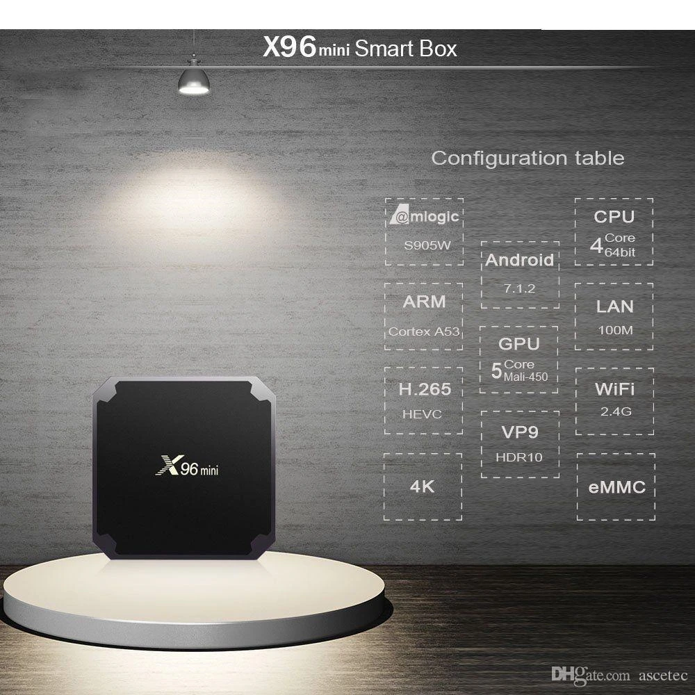 X96mini x96 Мини android 7 1 tv box 2 Гб 16 Amlogic S905W четырехъядерный 4 ГГц WiFi медиаплеер IP Smart