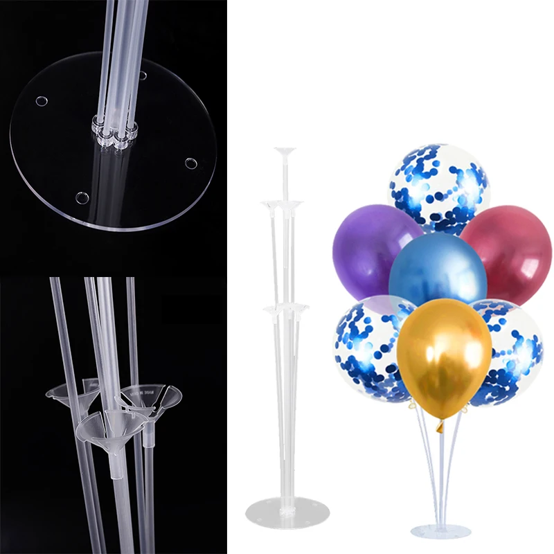 

MEIDDING Balloons Stand Supplies With 7 Tubes Baby Shower Decorations Confetti Balloons Clear Plastic Holder Wedding Supplies