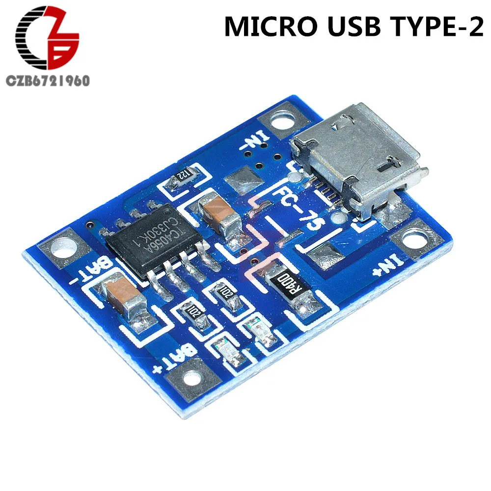 5 шт. тип-c Micro Mini USB TP4056 модуль зарядного устройства литиевой батареи 5В 1А 18650 Защитная плата для мобильных устройств - Цвет: Micro USB V2