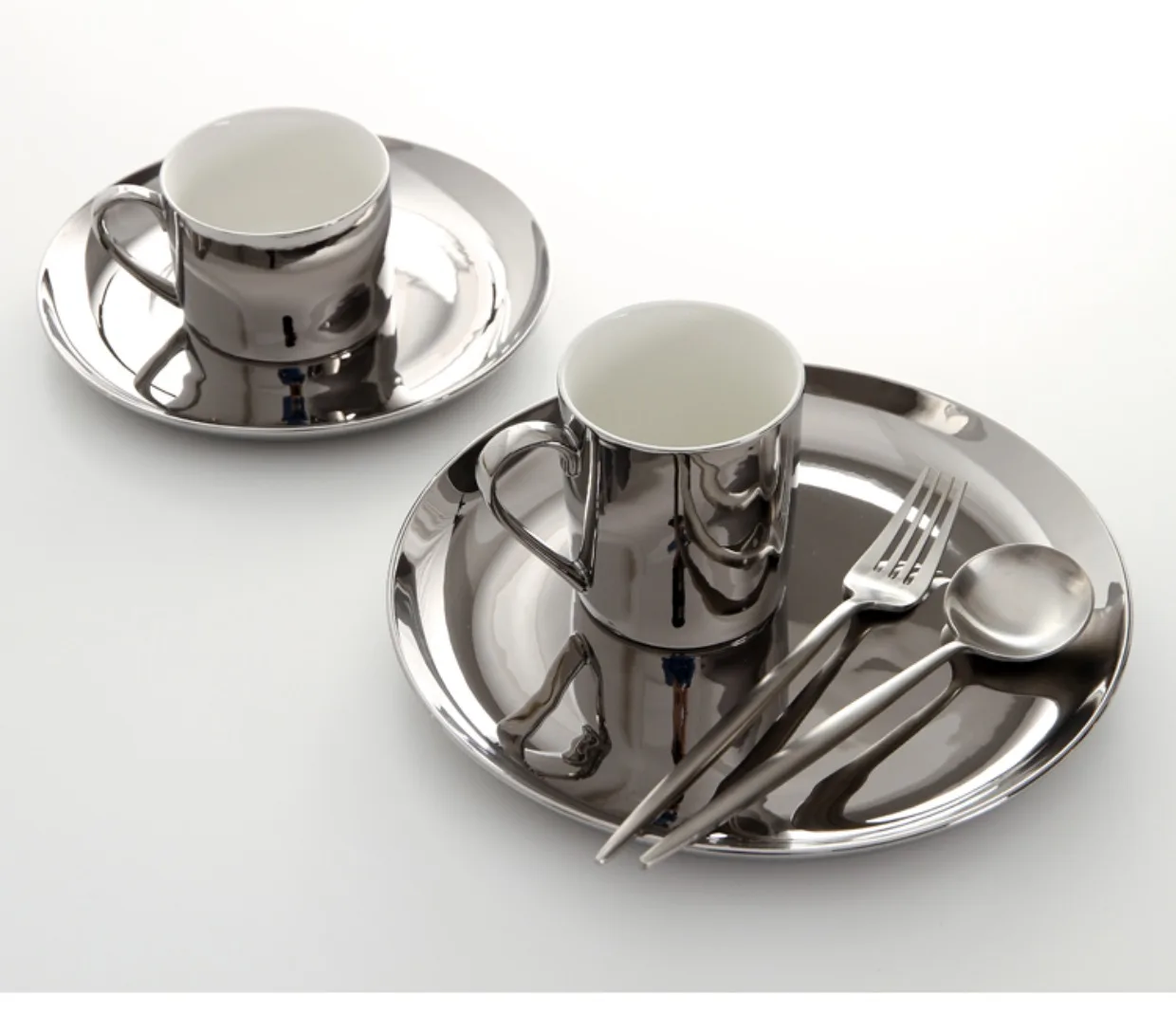 Скандинавские керамические кофейные кружки, костяная фарфоровая кружка, парные кружки, позолоченные зеркальные эффекты