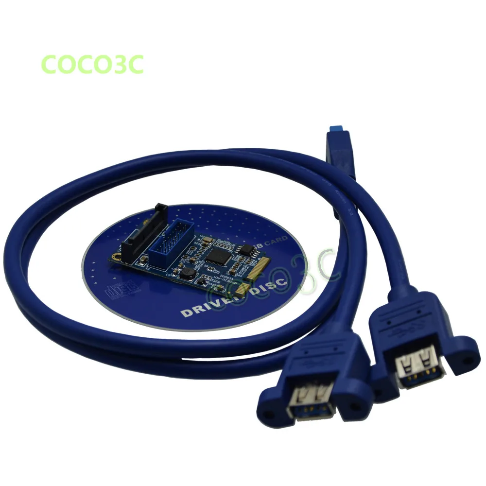 Мини PCIe к двойному USB 3,0 адаптер mpcie в 19Pin USB3.0 header Card+ 19P USB female header к USB3.0 Female spiltter cable