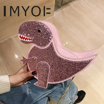 

Women Personality Sequin Dinosaur Shoulder Bag Casual Ladies Mini Flap Handbag Crossbody Messenger Bags Cute Bag For Gifts Bolsa
