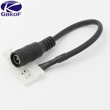 5 teile/los 10mm weibliche DC power stecker schnell anschluss, draht mit 2 pin solderless stecker für 5050 oder 5630 LED streifen Kostenloser Versand