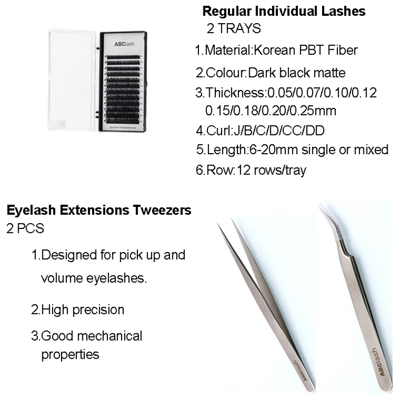

Abnathy Individual Eyelash Extension Start Training Kit Lash tools makeup professional