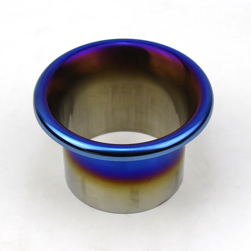 Ladieshow Air Intake Funnel,3inches Cold Air Intake Funnel System Turbo Horn Stainless Steel Blue