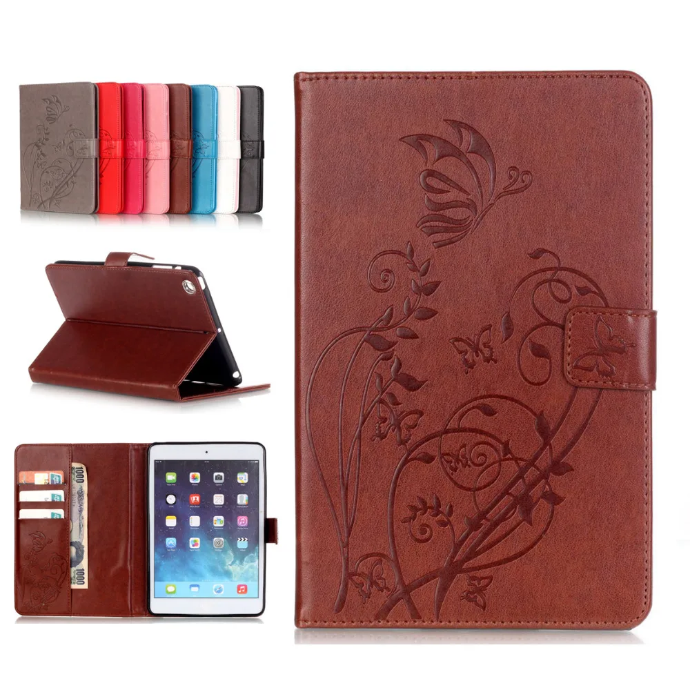 

LUCKBUY Case For iPad mini1 mini2 mini3 7" Case 3D Embossed flower PU Leather TPU Stand Wallet Flip Book Cover iPad mini1/2/3
