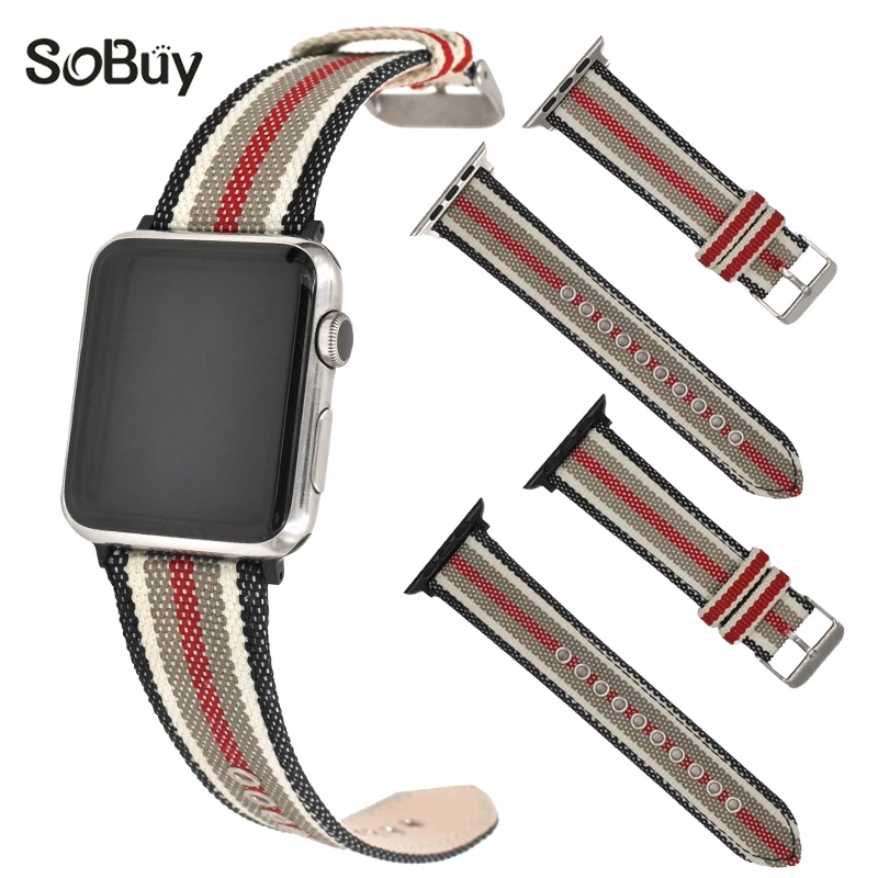 

So buy nylon Genuine leather strap for apple watch iwatch 3/2/1 series 42mm band skin bracelet 38mm watchband nylon leather belt
