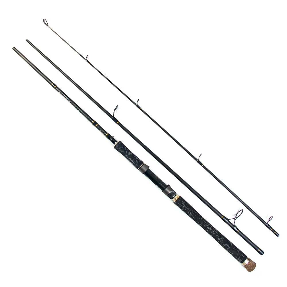 

MH Power 3 Sections Spinning Fishing Rod 2.4-3.6m Carbon Rod Lure weight 18-50g Line Weight 15-30LBS Big Game Fishing Tackle