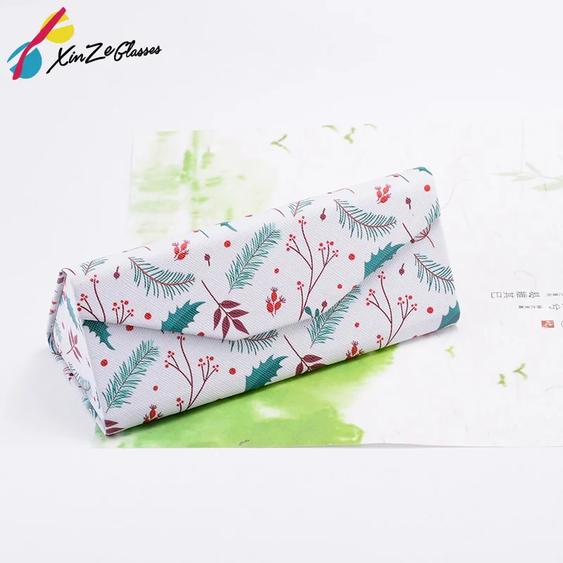 

2018 New Lovely Fold Up Sunglasses Case Protable Light Triangular Fold Glasses Case Eyeglass Sunglasses Protector Box