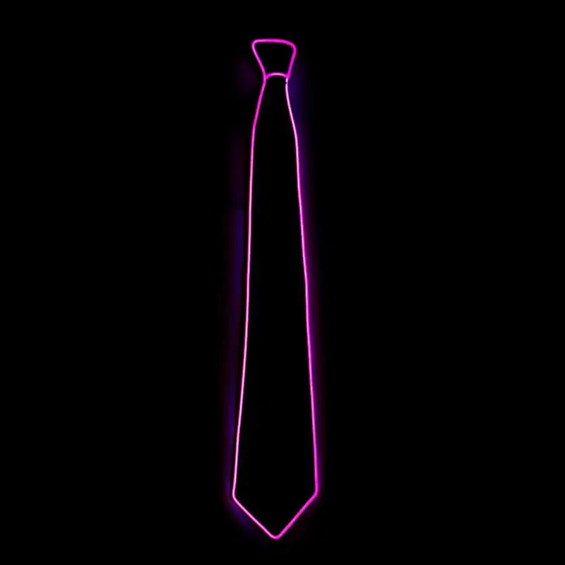 Творчески светильник вверх Светодиодный проблесковый галстук в полоску светящиеся EL прозрачный синий галстук клуб Косплэй EL галстук-бабочка - Цвет: pink