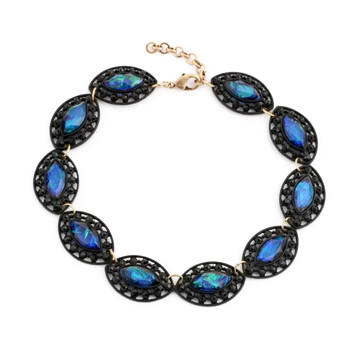 

New Arrival 2014 Wholesale Major Suit Blue Pendant Eye Statement Choker Necklace