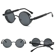 Ретро Женщины Мужчины Горячие Модные Винтажные Унисекс Солнцезащитные очки в круглой оправе солнцезащитные очки Мода радиационная защита