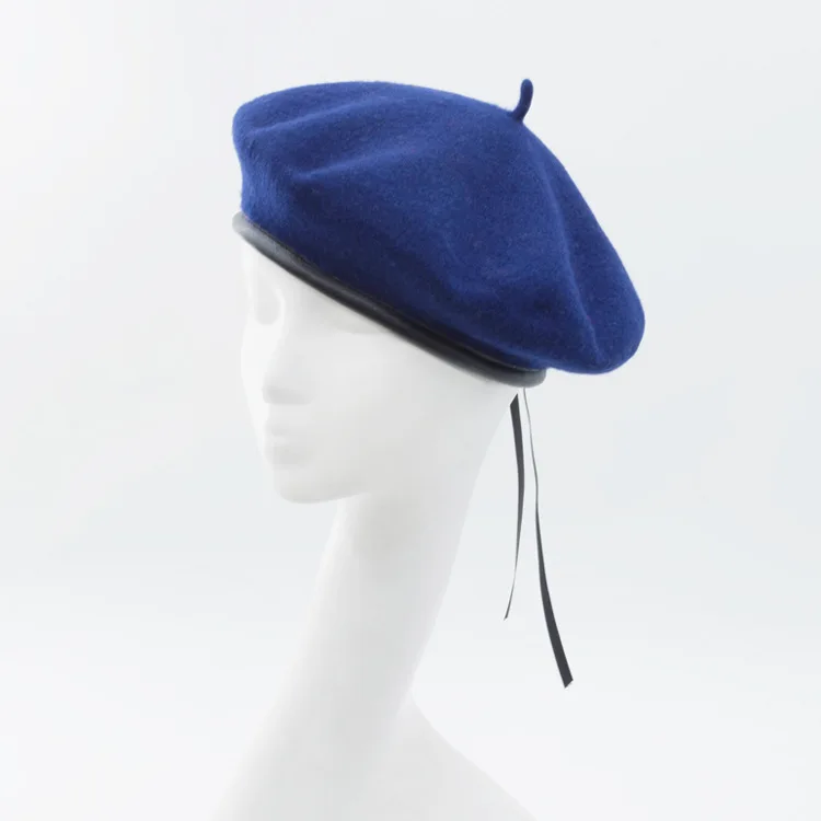 Модная шерсть Берет Регулируемая шерсть маляр шляпа осень и зима тыква шляпа маляр шляпа газетчик шляпы - Цвет: blue