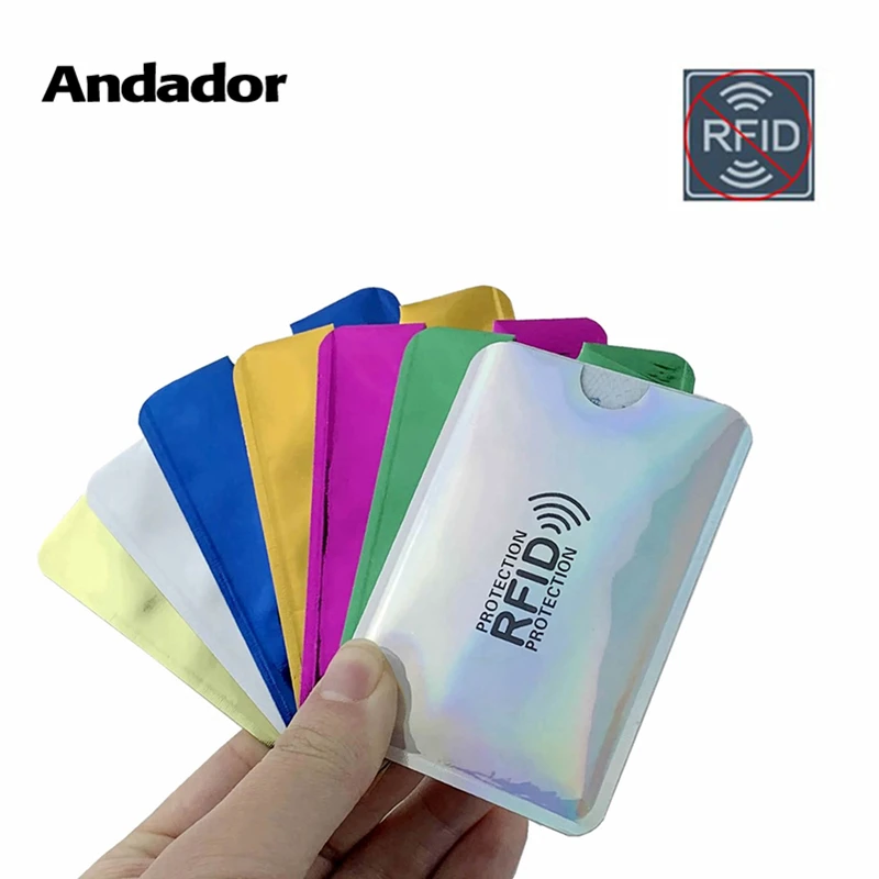 

Credit Card Holder Anti Rfid Wallet Blocking Reader Lock Bank Card Holder Id Bank Card Case Protection Metal Aluminium Single