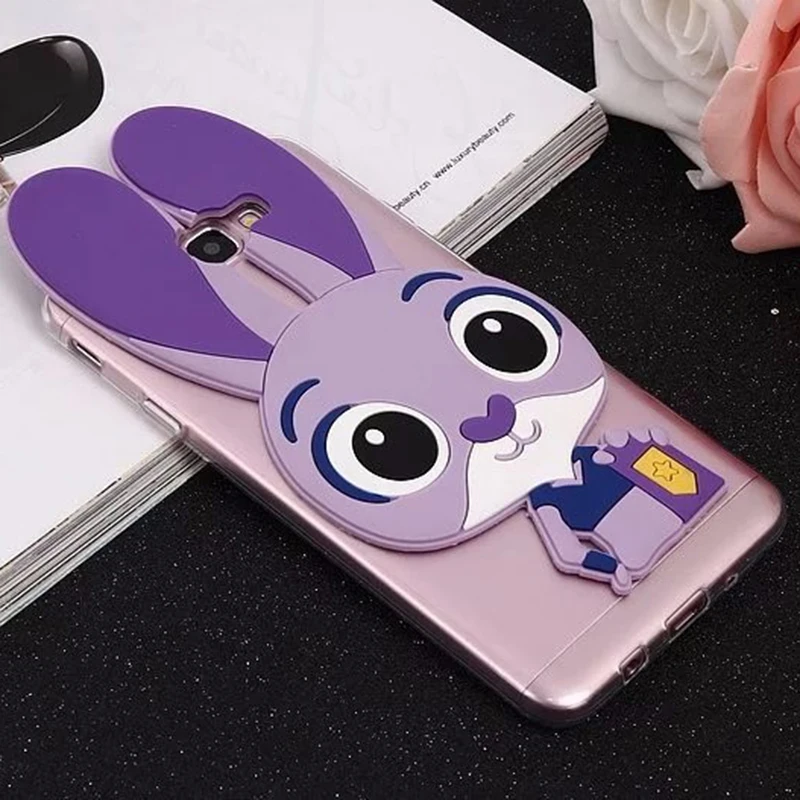 Judy j7 prime 3d de animados caso de tpu de la contraportada para galaxy j7 primer caja suave del silicio del teléfono fundas estuches con correas|for samsung galaxy|phone bagsilicone