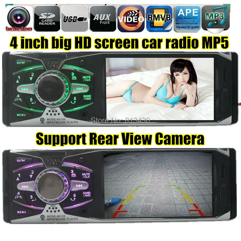 NEW 4 inch HD TFT screen car radio MP3 MP4 MP5 12V audio player car stereo