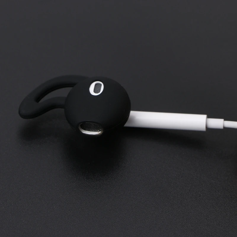 Silicone Earbud Covers with Ear Hooks - Noise-Isolating Eartips (2/4 Pairs)