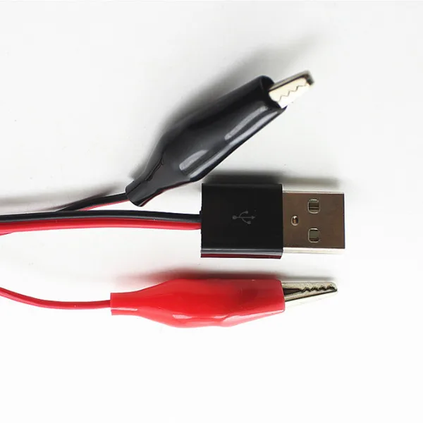 Тестовые зажимы для аллигатора, зажим для USB штекерного разъема, адаптер питания, провод 60 см, зажимы для аллигатора, тестовые зажимы