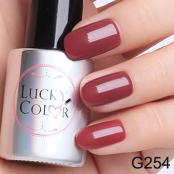 Lucky color кофейный коричневый Гель-лак для ногтей высокое качество долговечный впитывающий УФ светодиодный для маникюра ногтей инструменты 6 цветов 10 мл - Цвет: G254