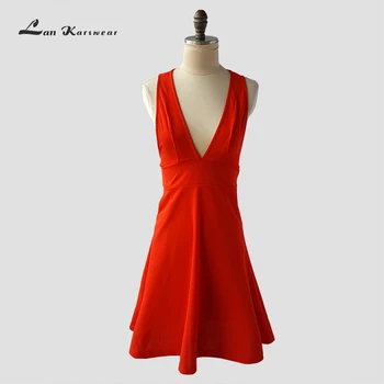 

Lan Karswear 2.019 Women's Summer Sundress Dress Sexy Deep V-neck Sleeveless Party Dresses For Women Clothing Plus Size Vestido