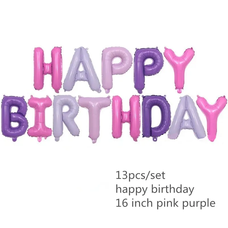 16 pulgadas oro rosa azul Feliz cumpleaños Globos de aire cartas Alphabe Globos de papel de aluminio niños cumpleaños bebé ducha fiesta Globos