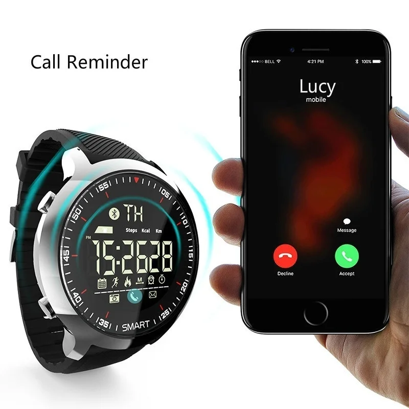  Smart Watch IP68 Waterproof 5ATM Pedometer Message Reminder Long Standby Time Backlight Fitness Tra - 32964913002