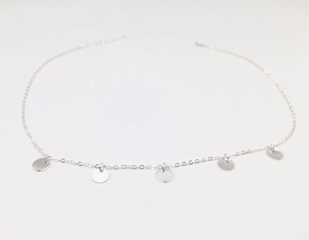 Стиль популярных ювелирных изделий блёстки и круглая Шейная цепочка женский шарм ожерелье подарок