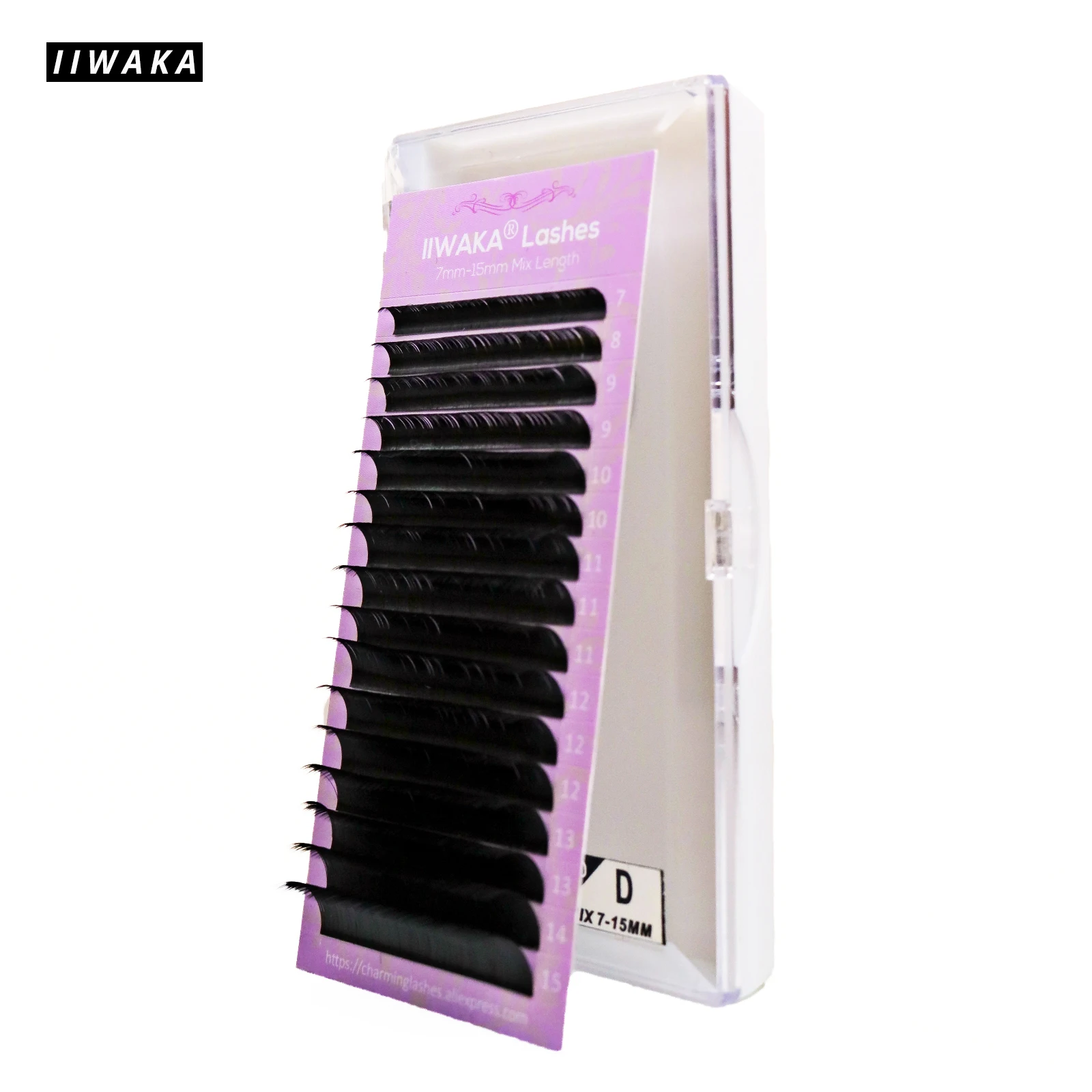 

IIWAKA Faux mink individual eyelash extension 16 rows 7-15mm Mix Length cilia lashes eyelash extension