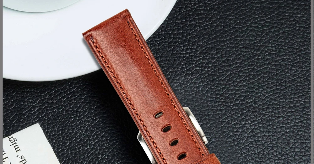 MAIKES Watch strap Watch Accessories Watchbands 20mm 22mm 24mm Genuine Leather Bracelets For samsung gear Watch Band