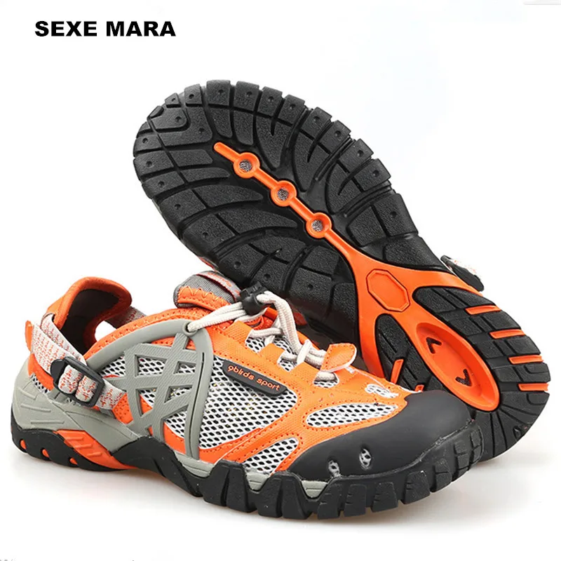

2017 Outdoor Sport Shoes Women and Men Summer Breathable mesh Sneakers women Running shoes for women Walking Anti-skid Off-road
