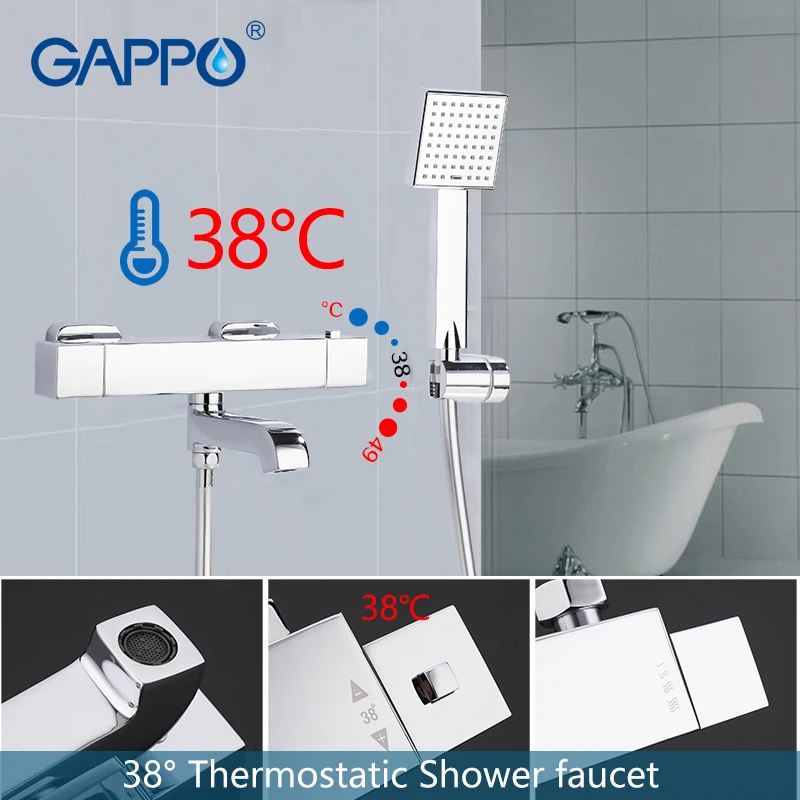 GAPPO смеситель для душа s Термостатический смеситель для душа для ванной комнаты кран для ванны смеситель для душа набор водопад душевая головка набор