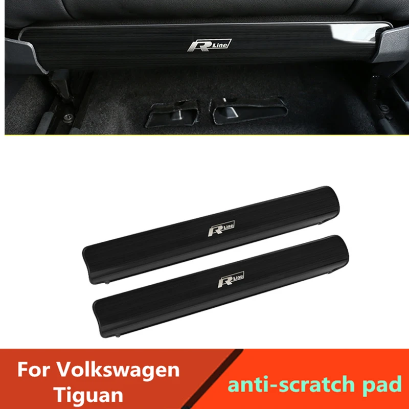 

Anti-scratch pad For Volkswagen Tiguan Rear Seat anti-kick plate anti-scratch pad wire drawing stainless steel trim 2pcs