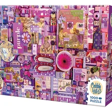 Cobble холм Радужный Пейзаж фиолетовый 1000 шт головоломки игрушки вентиляторы ограниченное количество головоломки День рождения Рождественский подарок