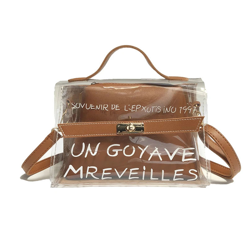 

Women PVC clear bag satchel summer bag Transparent Shoulder Crossbody Bags Ladies Messenger Casual Shopping Small Handbags