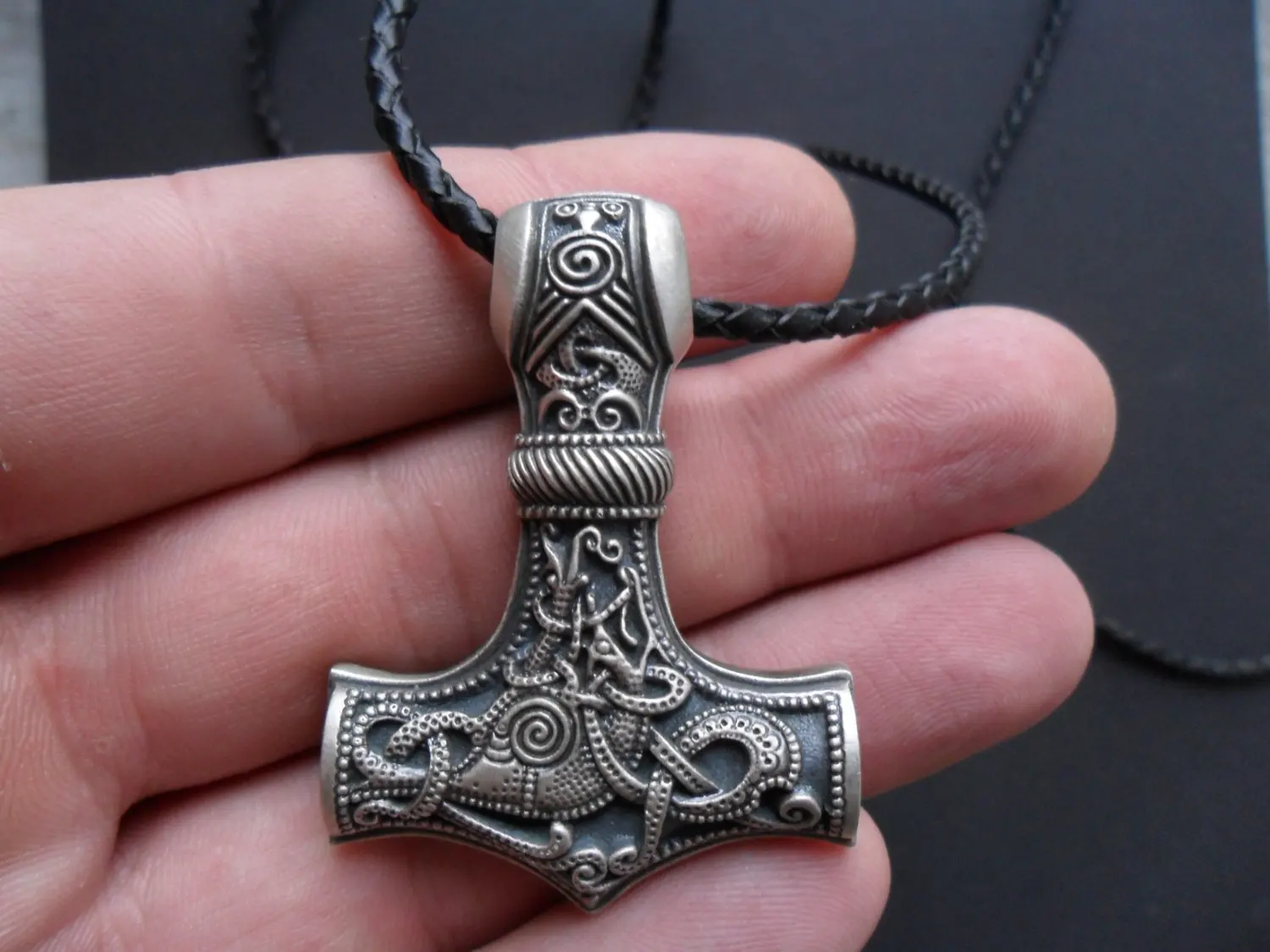 Thor martillo de plata amuleto remolque pendant 925 Celtic cadena Mjolnir vikingo