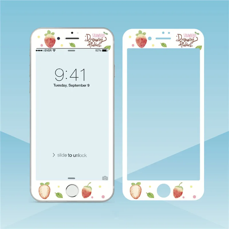 Мультяшное закаленное стекло для iPhone 8 8plus 7 7plus полное покрытие экран с мягкими краями протектор для iPhone 6 6s Милая защитная пленка