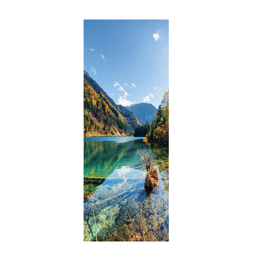 

2pcs 3D Door Wall Mural Wallpaper Stickers Vinyl Door Stickers Decals Removable Door Decals for Home Room Decoration(45*200cm)