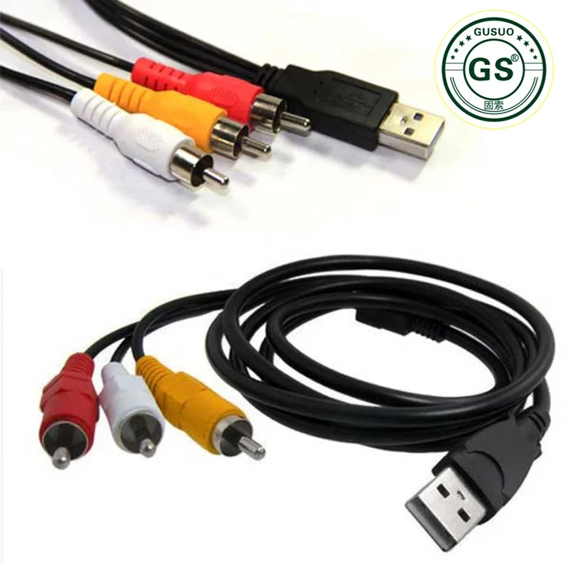 GuSou 3 5 мм разъем/USB 2 0 папа A до RCA Мужской композитный адаптер Аудио Видео av кабель