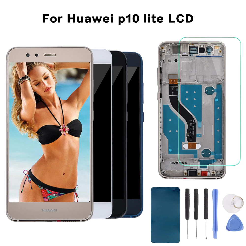 

Original For Huawei P10 Lite P10Lite WAS-LX2 WAS-LX1A WAS-L03T WAS-LX3 LCD Display Touch Screen Digitizer Assembly with frame