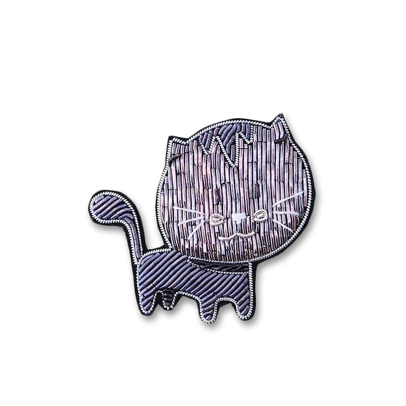 

embroidery india silk pin on patch cutecat brooch badge patches for clothes parches termoadhesivos para ropa for clothes