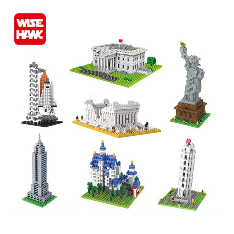 

Hot toys nanoblock world famous architecture Statue of Liberty building blocks mini construction brick model iblock fun for kid.