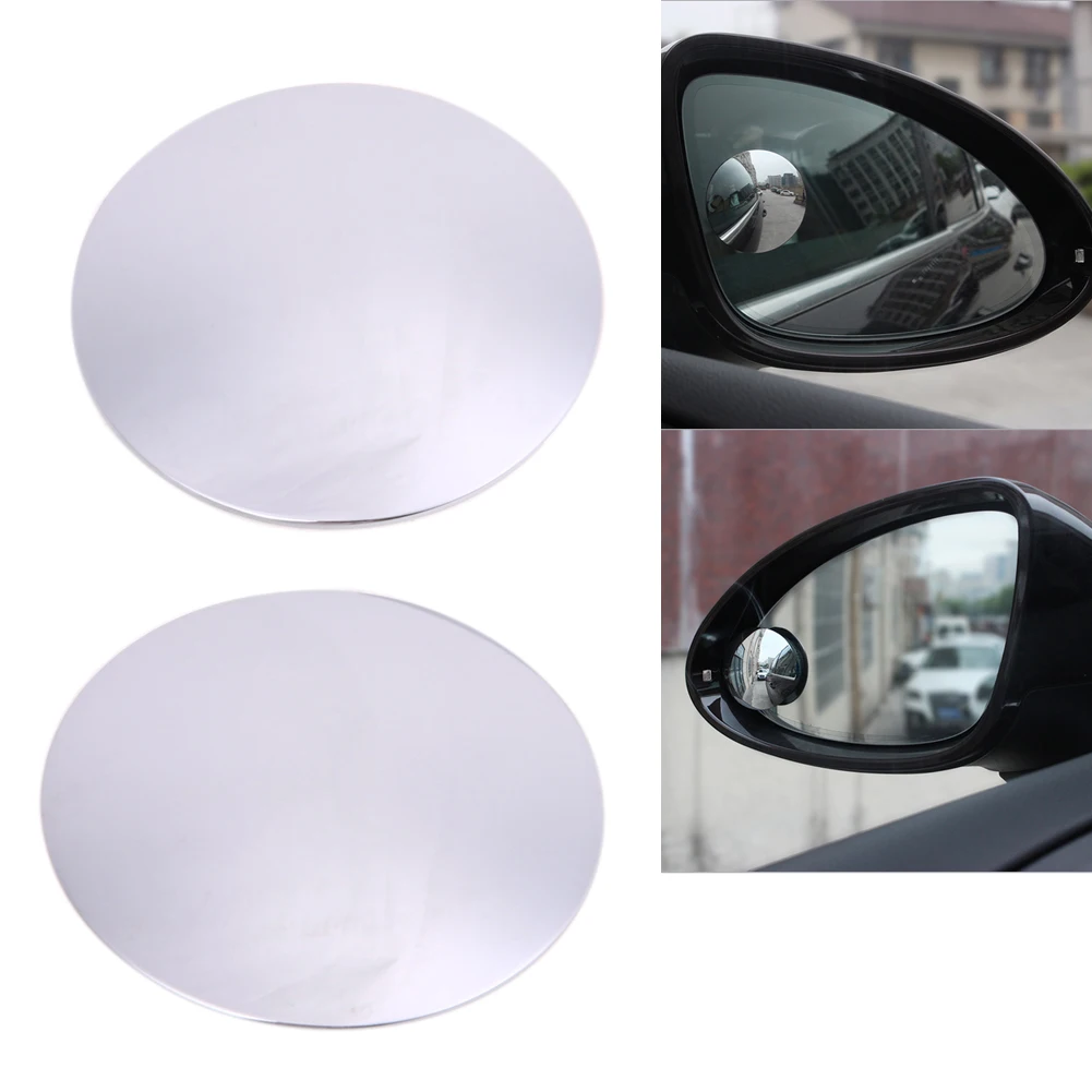 2Pcs 360 Degree Frameless Car Rear Mirror Wide Angle Round Convex