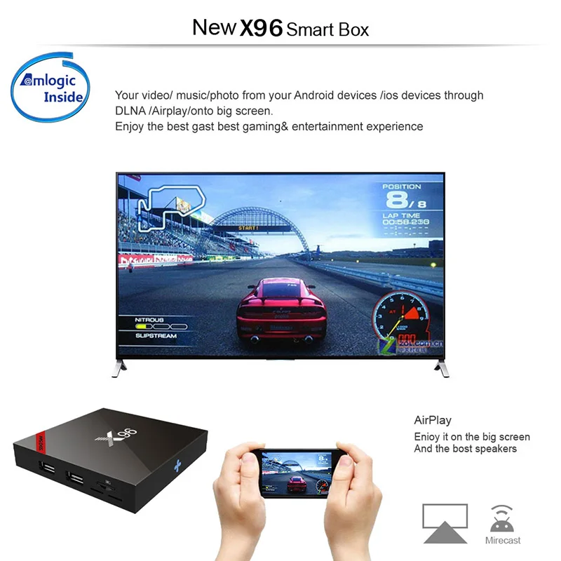 XGODY X96 Android 7,1 Smart tv Box S905W четырехъядерный 2 ГБ+ 16 ГБ 4K HD tv стример медиаплеер Netflix Youtube телеприставка