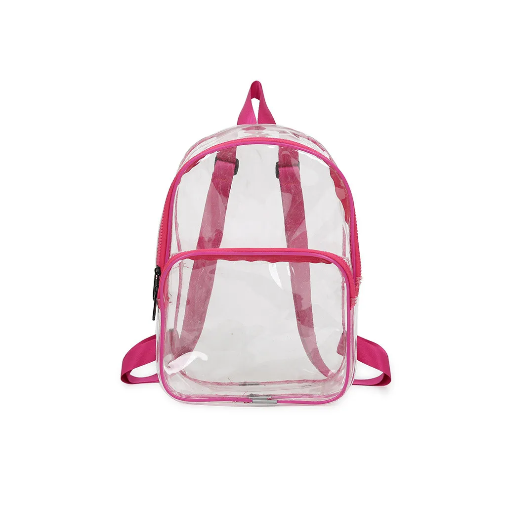 Hot Pink Aelicy, Прозрачный женский рюкзак, Одноцветный, многоцелевой, ПВХ, сумка на плечо, дизайнерская, для студентов, школьная сумка, модная сумка на плечо, Mochila - Цвет: Hot Pink