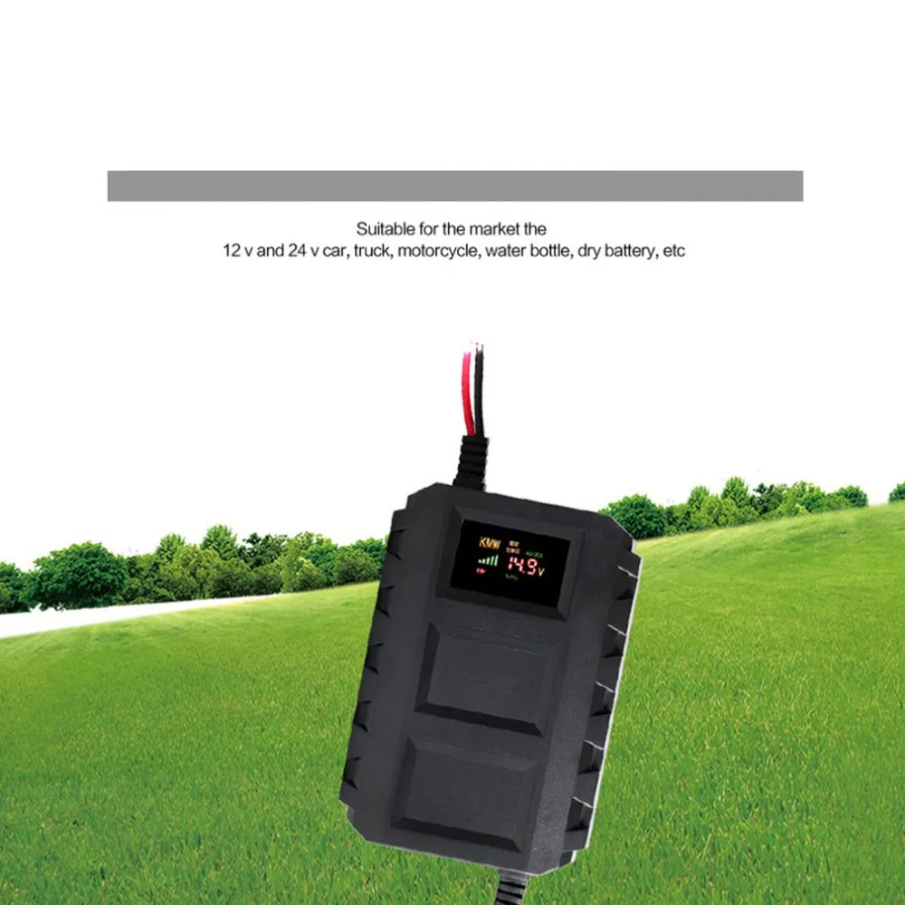 

12V Intelligent Battery Charger LED Digital Display Fast 20A Lead Acid Battery Charger EU/US For Automobile Car Motorcycle Hot