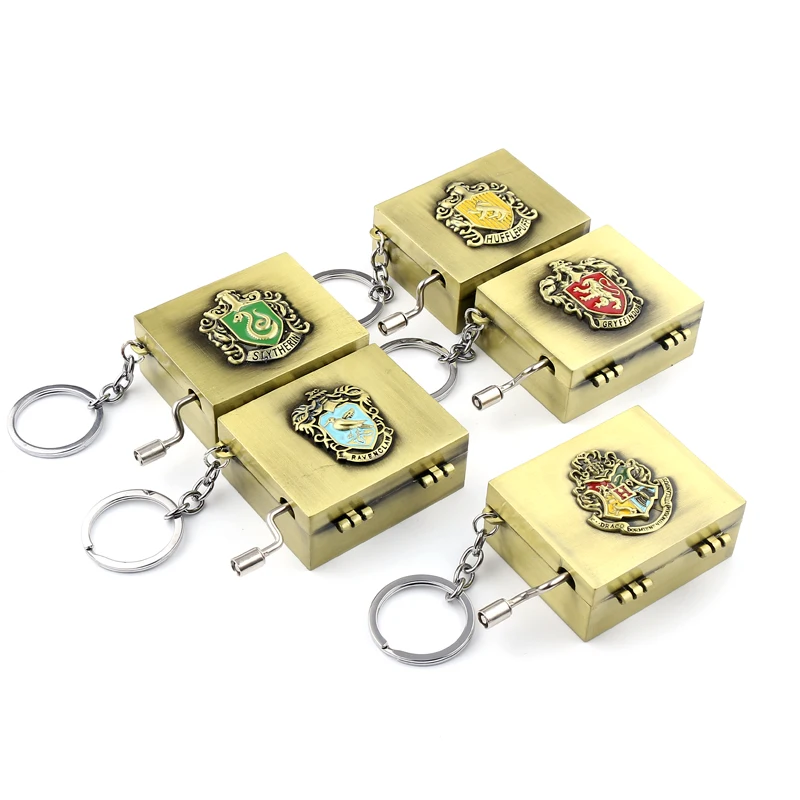 

Beautiful Melody Music Box Key Chain Hogwarts School of Witchcraft and Wizardry Slytherin Hufflepuff Ravenclaw Gryffindor Gifts