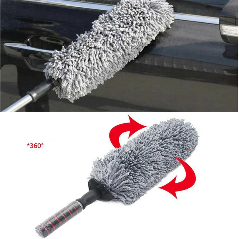 2017 Round Car Cleaning Wash Brush Dusting Tool Large Microfiber