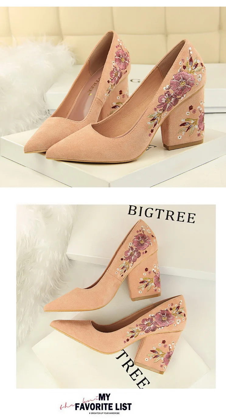 Свадебная обувь; новые женские туфли-лодочки с цветочной вышивкой; женская обувь на высоком каблуке; модная свадебная обувь; пикантная обувь для вечеринок; женская обувь на каблуке «рюмочка»