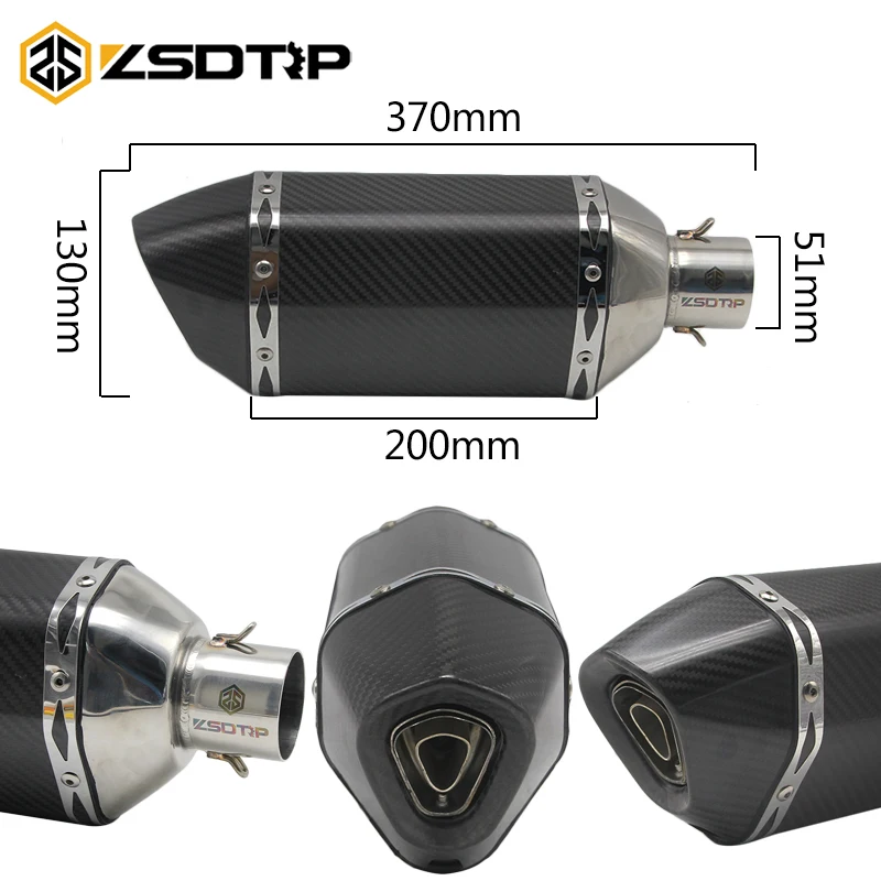

ZSDTRP Motorcycle Exhaust Pipe Slip-on REAL Carbon Fiber Akrapovic For Honda CB400 CBR400 CB-1 CB400 VTEC CBR250