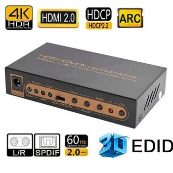 

4K UHD HDR HDMI Audio Extractor HDMI Converter Adapter Switcher with optical ARC LR SPDIF Coaxial HDCP2.2 for HDTV DVD PS3 STB